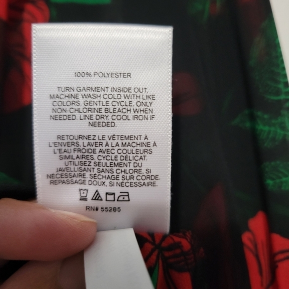 Express Rose Print Sheer V-neckline Long Sleeve Blouses Size XXS - Picture 4 of 9